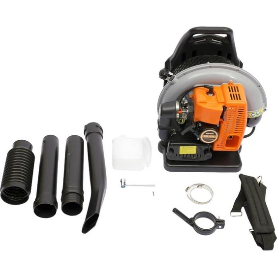 Souffleur à essence - Modèle à dos 63 cm³ - Moteur 2 temps refroidi par air - Bandoulière réglable - Réservoir de carburant