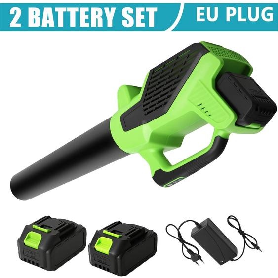 Souffleur à feuilles sans fil - Modèle H28 - 21 V - Moteur sans balais - Fonctionnement sans fil - Vitesse réglable - 2 batteries - Idéal pour les feuilles, la poussière et la neige