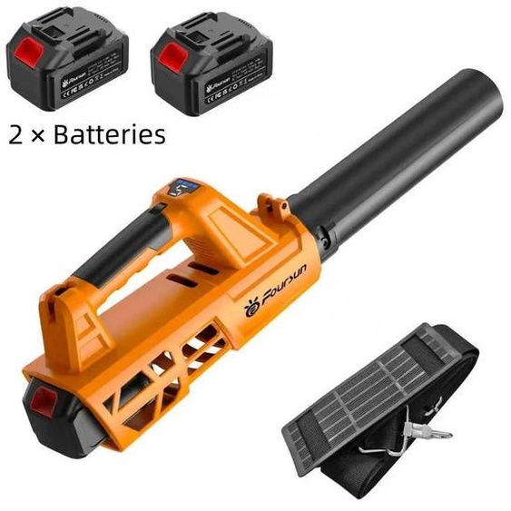 Souffleur de feuilles à batterie - Souffleur Jet-Fan - Moteur sans balais - Haute puissance - 2 batteries - Pour le jardin, le garage, la voiture - Blanc