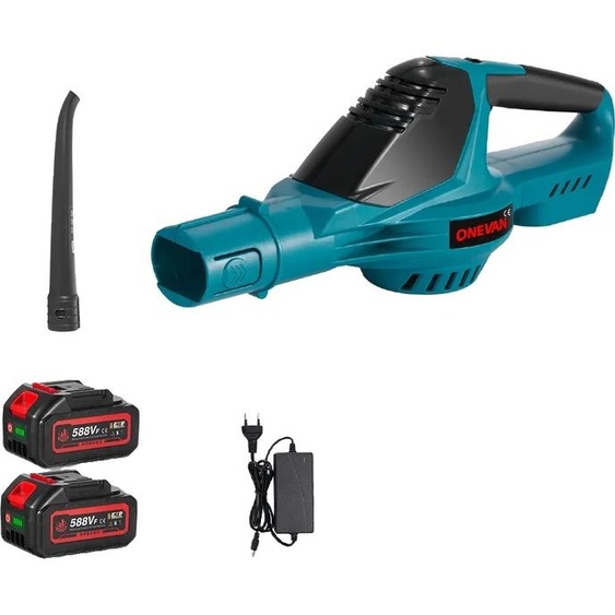 Souffleur de feuilles électrique sans balais, puissance 5500W, vitesse de rotation à vide 46000 tr/min, 2 batteries fiche EU