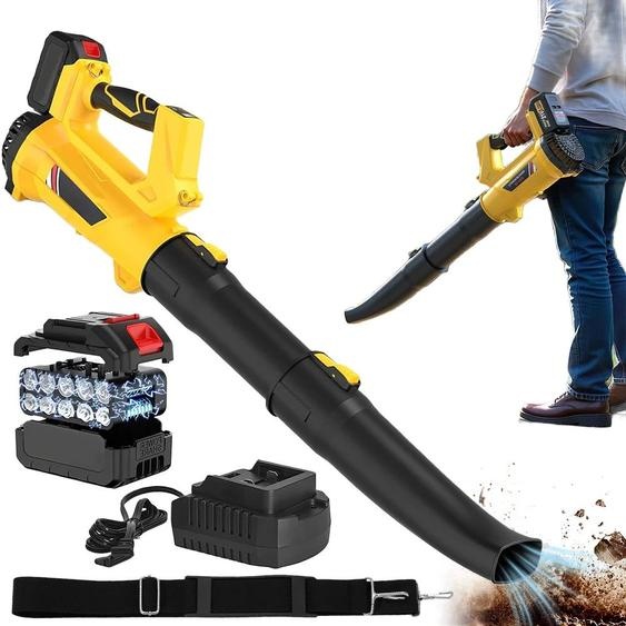 Souffleur de feuilles électrique sans fil - Moteur sans balais - Pliable - Pour lentretien des jardins, le nettoyage de la poussière et lenlèvement de la neige - En plastique