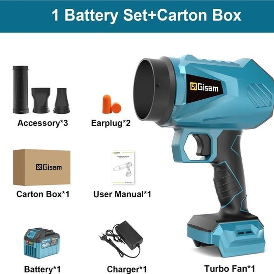 Souffleur de feuilles/neige sans fil - X50 - Moteur sans balais - 200 m/s - Vitesse variable - Haute pression - 18 V - 1 batterie incluse - Or