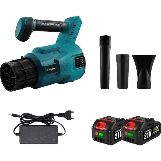 Souffleur de feuilles sans fil, 3 vitesses, moteur 18V sans balais, 2 batteries, prise UE