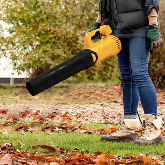 Souffleur de feuilles sans fil - 3000W - Batterie rechargeable - Outil de jardinage - Jaune - Pour feuilles et neige
