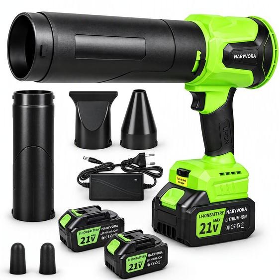 Souffleur de feuilles sans fil, 850 W, 34000 tr/min, couleur noire