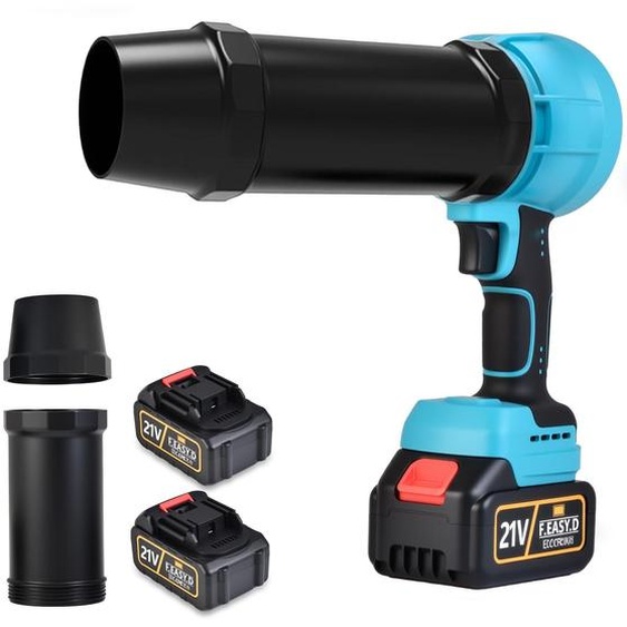 Souffleur de feuilles sans fil, équipé de 2 batteries de 3000 mAh, avec une vitesse de 30 000 tr/min et une vitesse dair de 63 m/s