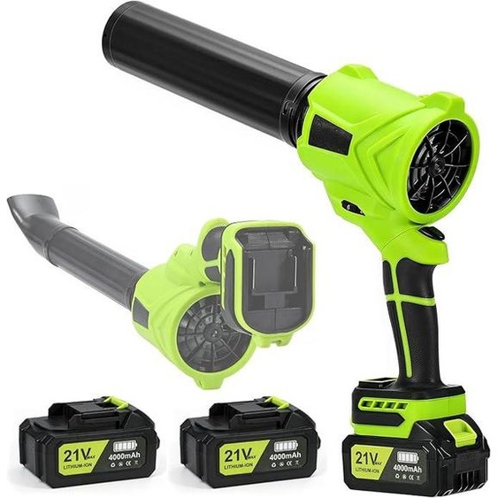 Souffleur de feuilles sans fil, modèle Turbo avec 2 batteries de 4,0 Ah, 98 000 tr/min, vitesse dair élevée. Souffleur électrique sans fil pour enlever les feuilles, la poussière et la neige