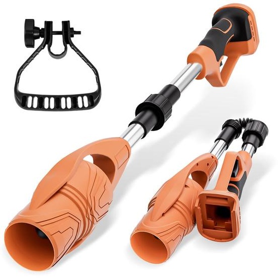 Souffleur de feuilles sans fil pliable, 63 m/s, 600 CFM, 18 V, couleur orange