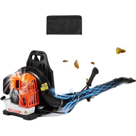 Souffleur de feuilles VEVOR en sac à dos, 52 CC souffleur de feuilles à essence 2 temps avec réservoir de carburant de 1,37 l, volume dair de 480 CFM, vitesse de 175 MPH, idéal pour lentretien du gazon, le nettoyage des feuilles et le déneigement
