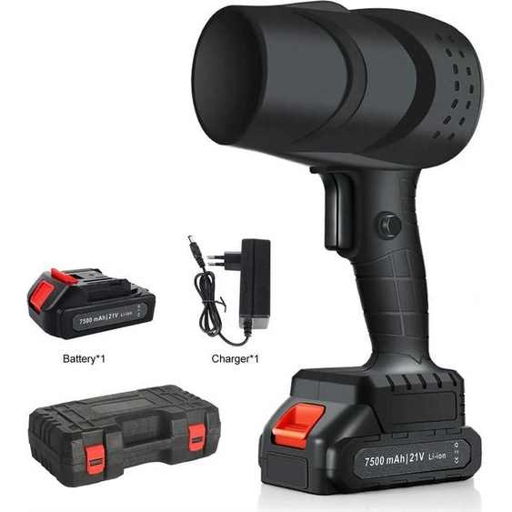 Souffleur électrique à main - Ventilateur turbo - Moteur sans balais - 36 000 tr/min - Vitesse de lair : 120 km/h - 220 V - 1 batterie - Noir