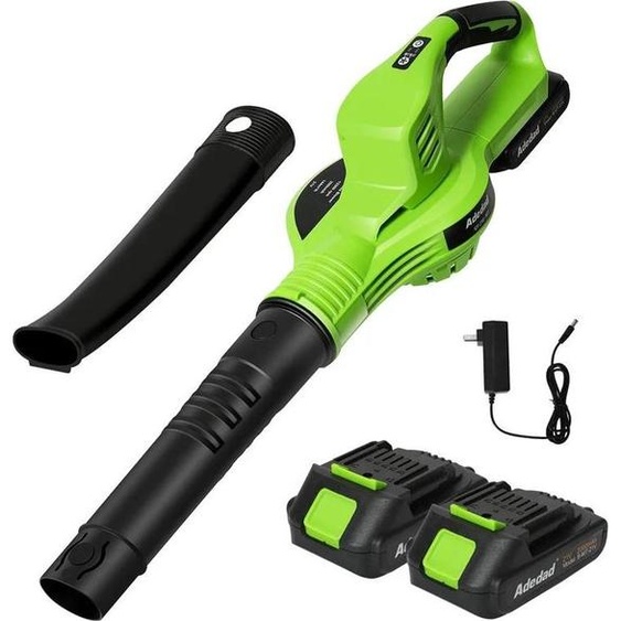 Souffleur électrique, sans fil, vitesses réglables, avec 2 piles