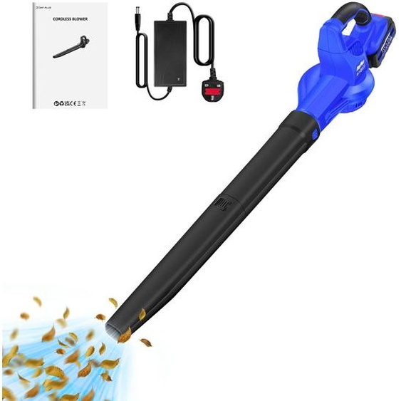 Souffleur et aspirateur de feuilles à batterie avec fonction de broyage - Appareil de jardin électrique - 300 W - Batterie 4,0 Ah - Batterie incluse