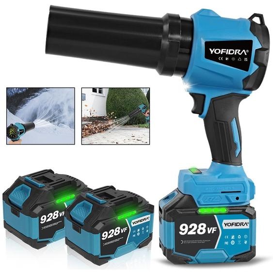 Souffleur sans fil Souffleur Turbo Jet sans balais 300 m/s avec 2 batteries 4500 mAh, souffleur à main pour voiture, feuilles, poussière et neige
