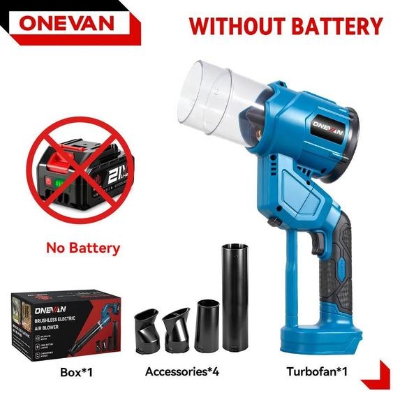 Souffleur turbo 2-en-1 - Souffleur de feuilles et de poussière à main - Moteur sans balais - 38 000 tr/min - Sans fil - Compatible avec le système de batteries 18 V - Sans batterie