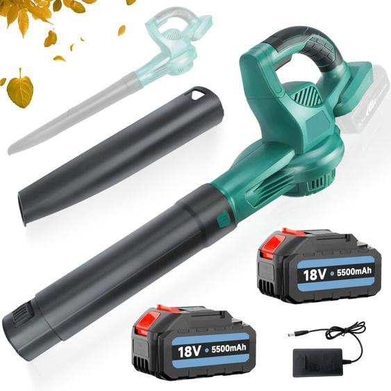 Souffleurs à feuilles électriques, souffleur dair sans fil, nettoyeur de feuilles, de neige et de poussière pour la maison, batterie 2x3000mAh +