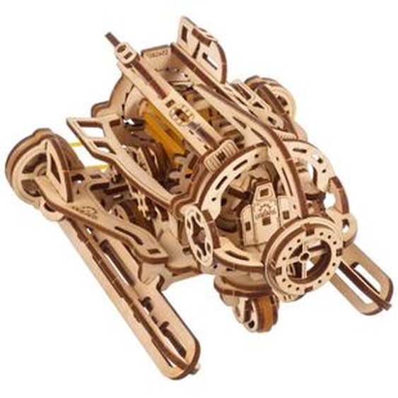 Sous-marin Steampunk – Maquette Mécanique En Bois À Construire, Modèle 3d Motorisé À Hélices Mobiles Brown