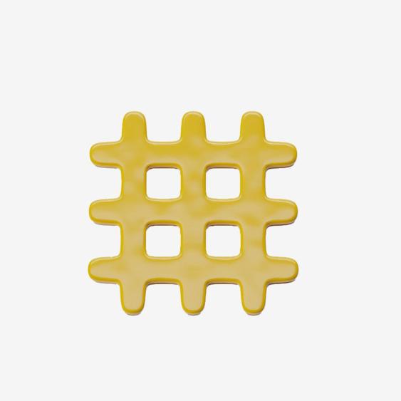 Sous-plat décoratif en céramique, grid jaune Beaubourg