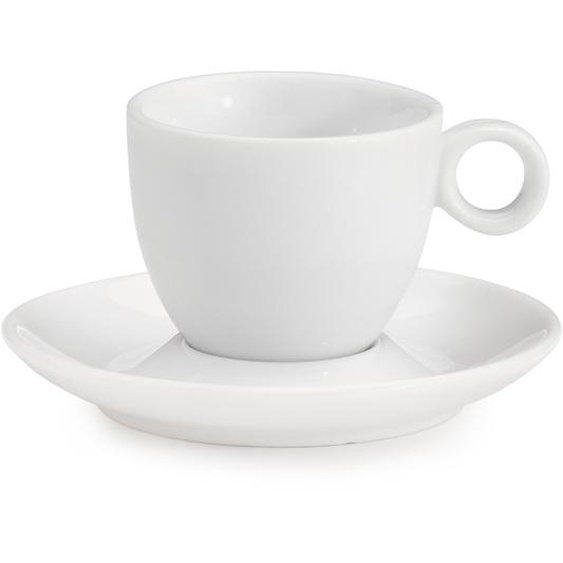 Sous-tasse en porcelaine pour tasse Moka - Blanc - Lot de 12