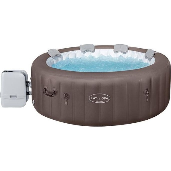 Spa Gonflable Bestway Lay-Z-Spa Dominica, 140 Airjets, 196 x 71 cm, 4 à 6 Places, Rond, Avec Couverture et Appuie-Têtes
