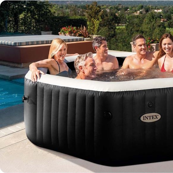 Spa gonflable Jacuzzi avec hydromassage 201 x 71 cm 4 personnes + accessoires premium INTEX 28458