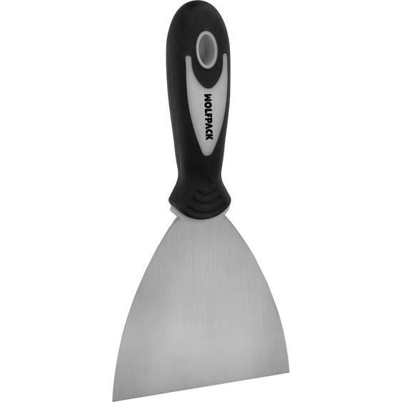 Spatule en acier inoxydable 100 mm. Poignée en caoutchouc