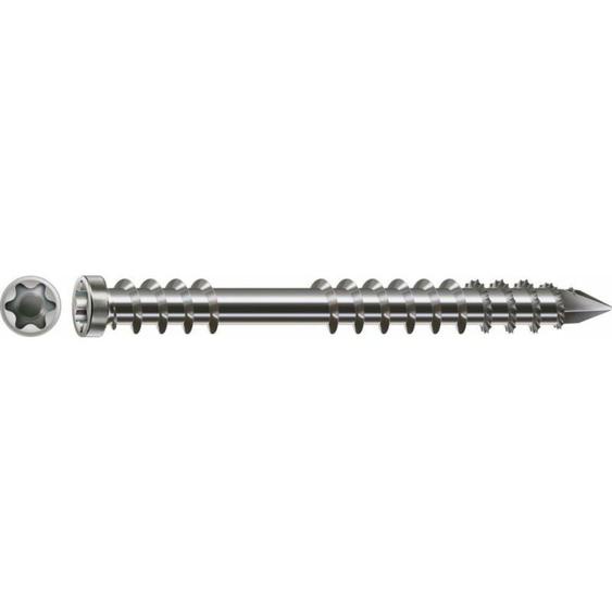 Spax - vis pour terrasse, filetage de fixation, tête cylindrique, t-star plus, pointe cut, acier inoxydable A2