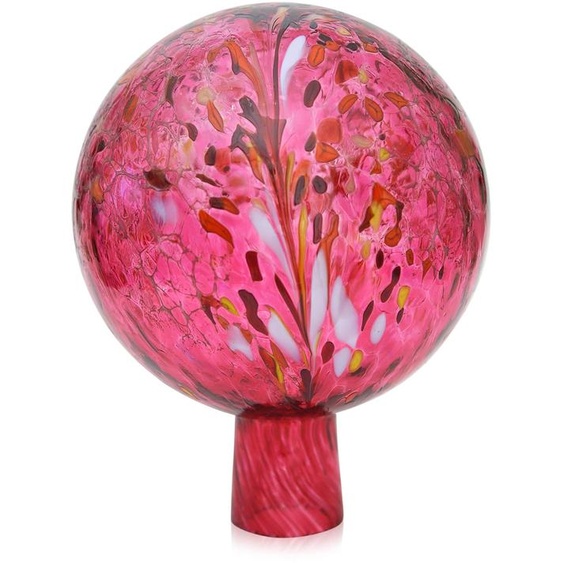 Sphère de jardin en verre avec granules, couleur rouge rubis, diamètre 15 cm