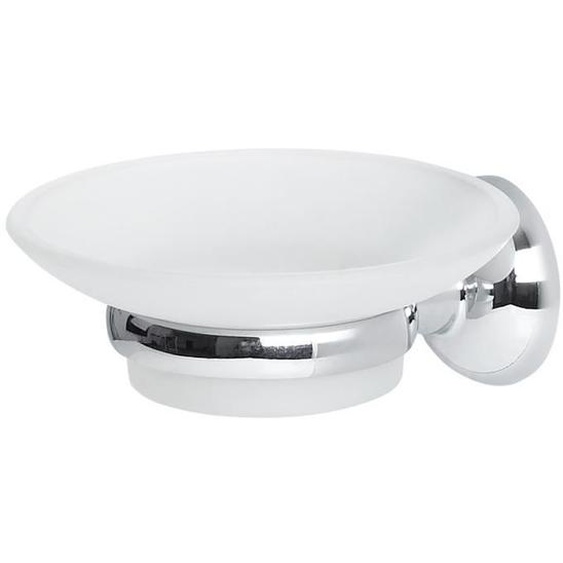 SPIRELLA Porte-savon mural Campagne - 11x12x4cm - Chromé Blanc givré