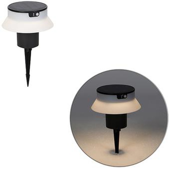 Spot pin design noir avec LED et variateur IP55 solaire - Felice