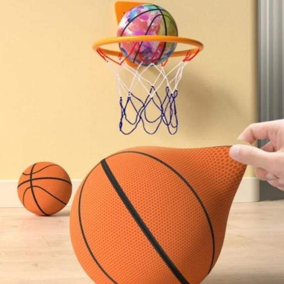 ST ORIGINAL Basket-Ball silencieux et rebondissant pour enfants, avec housse en tissu, mousse silencieuse dintérieur, balle souple et compressible