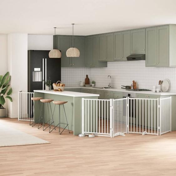 Stabli Möbel 12 pcs. porte pour chien pliable blanc 960 cm bois de peuplier - Niches CC7542024 5parcel