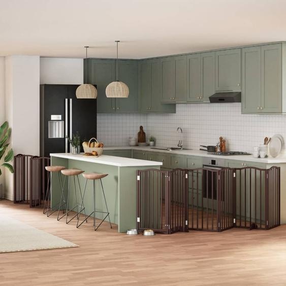 Stabli Möbel 15-pièces Porte pour chien Pliable Marron 750 cm Bois de peuplier - Niches pour chiens CC4822127 4parcel