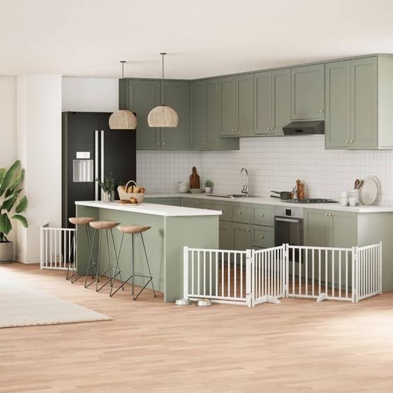 Stabli Möbel 6-pièces porte pour chien pliable blanc 480 cm bois de peuplier - Niches CC3857660 2parcel