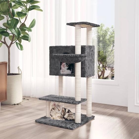 Stabli Möbel Arbre à chat avec colonnes à griffer en sisal gris foncé 108,5 cm - Arbres à chat CC2998425 1parcel