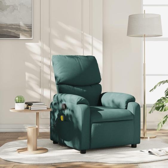 Stabli Möbel Massage-Relaxsessel, dunkelgrünner Stoff - Fauteuil de télévision et de relaxation CC9187334 1parcel