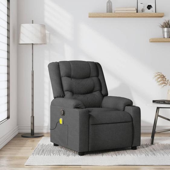 Stabli Möbel Massage-Relaxsessel, Stoff, Dunkelgrau - Fauteuil de télévision et de relaxation CC7244415 1parcel