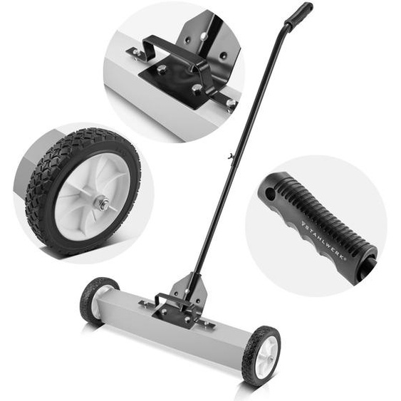 STAHLWERK Balayeuse magnétique MBK-24 ST avec 610 mm de largeur 17,5kg de capacité