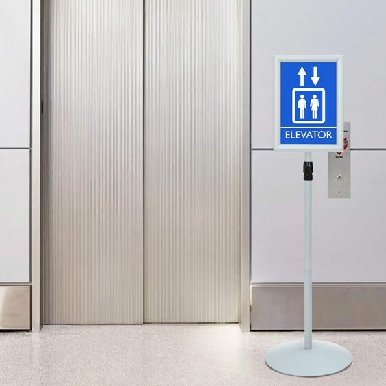 Stand de Poster sur Pied Argenté 33 x 33 x 123 cm PVC et Acier