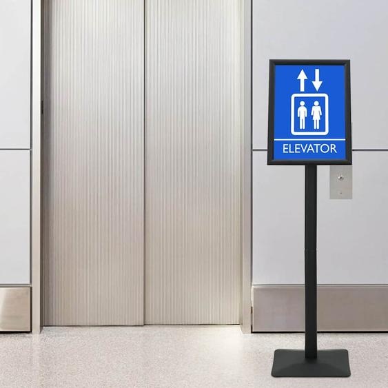 Stand de Poster sur Pied Noir a3 Aluminium et PVC