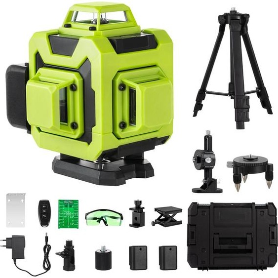 Stanew Laser lignes croisées Vert 16 lignes, 4 x 360 °Laser Niveau à bulle Autonivelant,Laser lignes croix Laser construction pour intérieur chantier