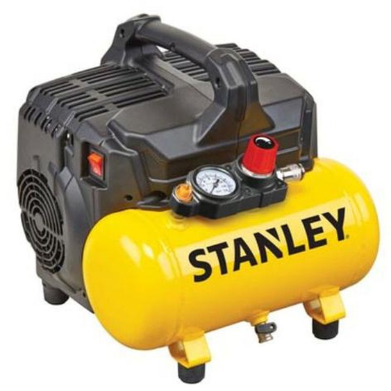Stanley - Compresseur, compresseur dair sans huile, compresseur silencieux, horizontal, 1 ch, 8 bar, cuve 6 l
