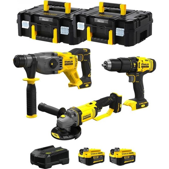 STANLEY FatMax Kit SVK301 (SFMCH900 + SFMCG400 + SFMCD711 + 2 x 4.0 Ah + Ladegerät + 2 x TSTAK II)