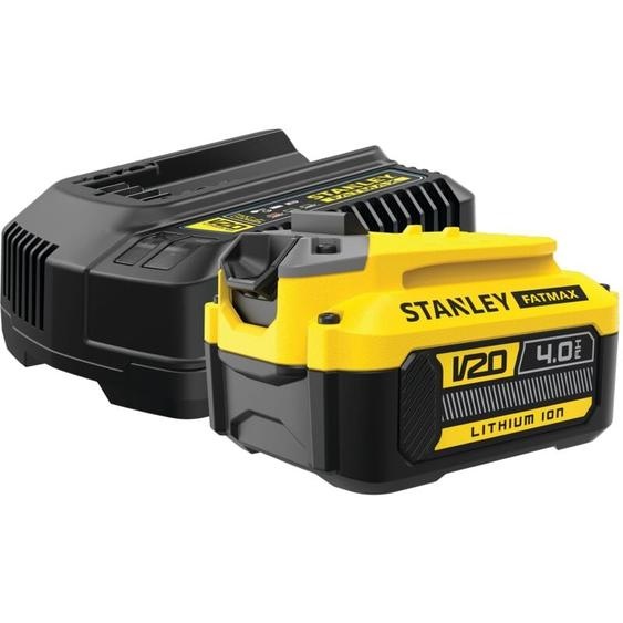 Stanley - Kit 1 batterie lithium-ion 18V 4Ah et Chargeur 2Ah Gamme V20 Fatmax SFMCB14M1-QW