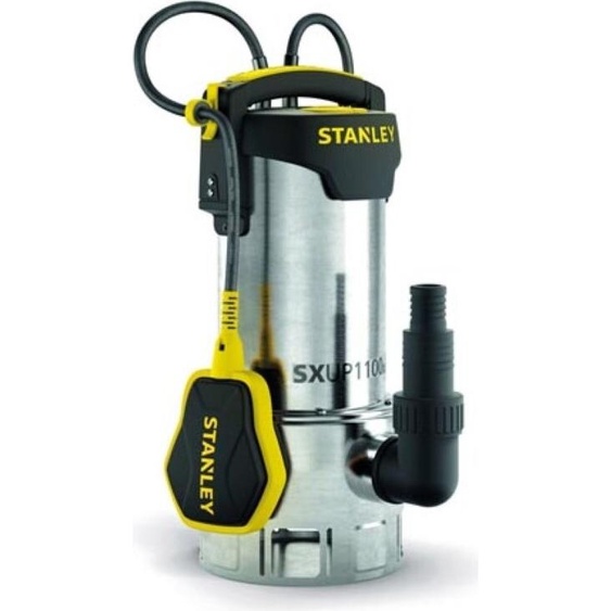 Pompe submersible Stanley, eau sale, 1100 W, acier inoxydable, avec interrupteur à flotteur, 16500 l/h, IPX8, 10 m