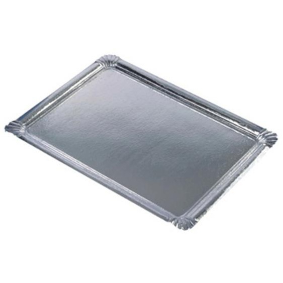 STARPAK Plat de service, rectangle, 455 x 340 mm, argent