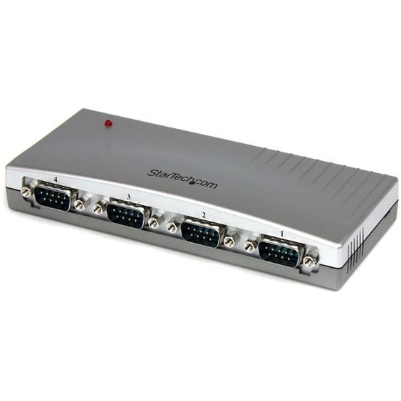 StarTech.com Hub série RS232 à 4 ports - Adaptateur USB vers 4x DB9 RS232 alimenté par bus, USB, Série, Argent, Plastique, CE, FCC, RoHS, 1 W ICUSB232