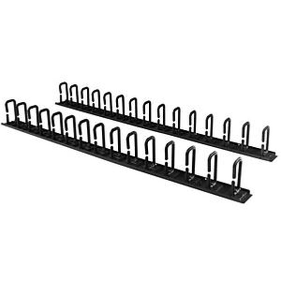 StarTech.com Panneau de gestion de câbles 0U de 1,8 m pour rack - Guide-câbles avec anneaux, Noir, Acier, 40U, 1727,2 mm, 50 mm, 87 mm CMVER40UD