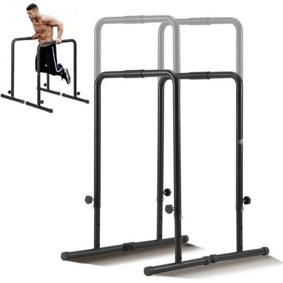Station de barres à dips - Hauteur réglable - 200 kg de barres à dips Workout - Supports de fitness - Stabilisateurs parallèles - Barres parallèles - Musculation dans la salle de fitness à domicile