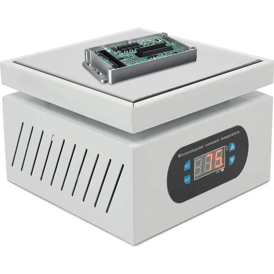 Station de soudage à plaque chauffante - Mini plaque chauffante - 150 x 150 mm - 500 W - Jusquà 400 °C - Écran LED - Prise UE 220 V - Alliage daluminium - Blanc