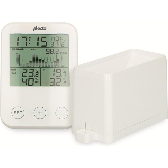 Station météo Alecto WS-1200 avec pluviomètre sans fil, blanc